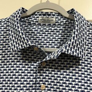 PETER MILLAR SUMMER COMFORT MOTORCYCLE PATTERN GOLF POLO SHIRT Mens XXL